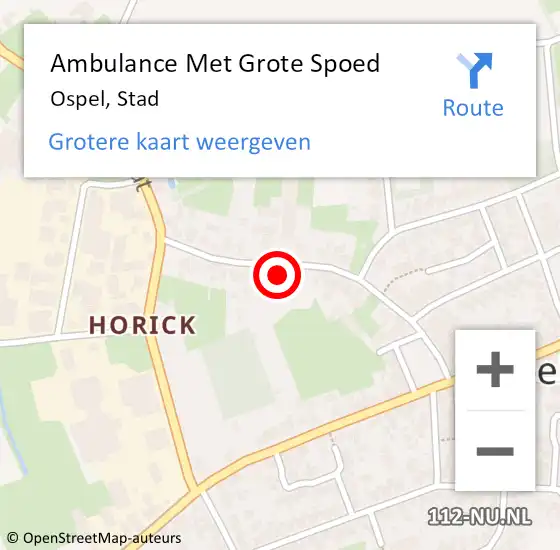 Locatie op kaart van de 112 melding: Ambulance Met Grote Spoed Naar Ospel, Stad op 21 december 2021 08:51