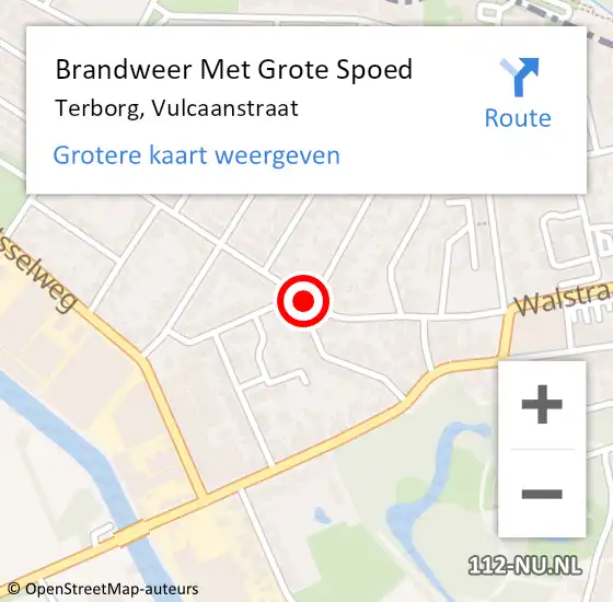 Locatie op kaart van de 112 melding: Brandweer Met Grote Spoed Naar Terborg, Vulcaanstraat op 21 december 2021 14:40