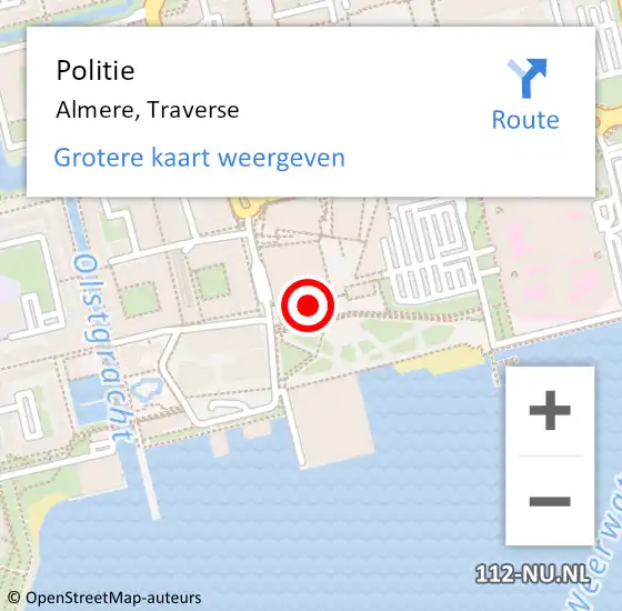 Locatie op kaart van de 112 melding: Politie Almere, Traverse op 21 december 2021 20:11