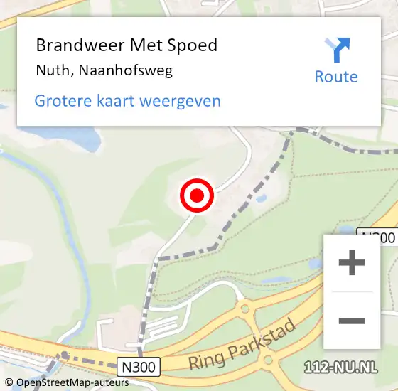 Locatie op kaart van de 112 melding: Brandweer Met Spoed Naar Nuth, Naanhofsweg op 22 december 2021 08:34
