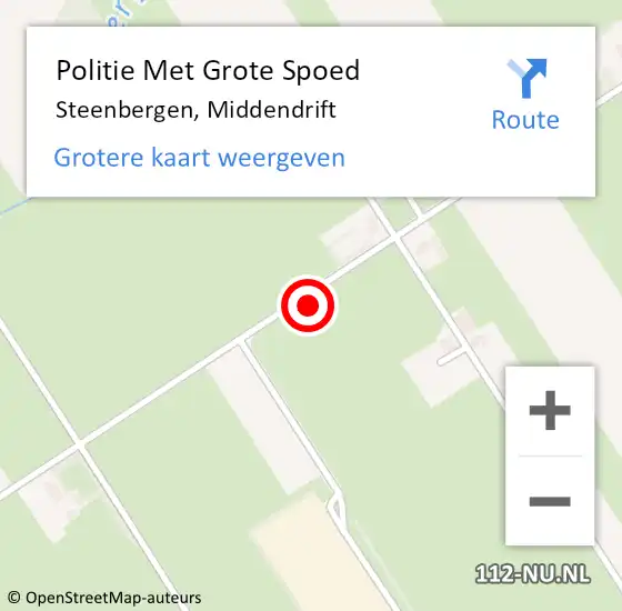 Locatie op kaart van de 112 melding: Politie Met Grote Spoed Naar Steenbergen, Middendrift op 22 december 2021 09:35
