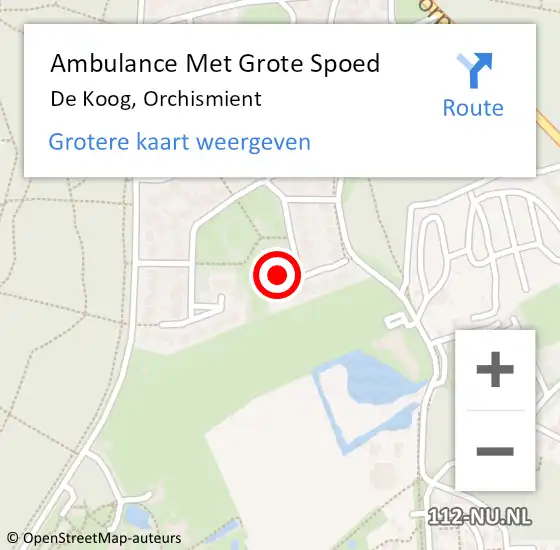 Locatie op kaart van de 112 melding: Ambulance Met Grote Spoed Naar De Koog, Orchismient op 22 december 2021 14:24