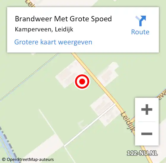 Locatie op kaart van de 112 melding: Brandweer Met Grote Spoed Naar Kamperveen, Leidijk op 22 december 2021 16:30