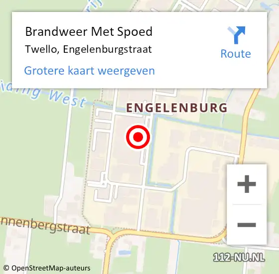 Locatie op kaart van de 112 melding: Brandweer Met Spoed Naar Twello, Engelenburgstraat op 23 december 2021 06:17