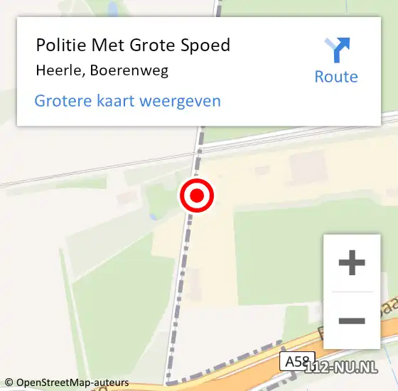 Locatie op kaart van de 112 melding: Politie Met Grote Spoed Naar Heerle, Boerenweg op 23 december 2021 17:22