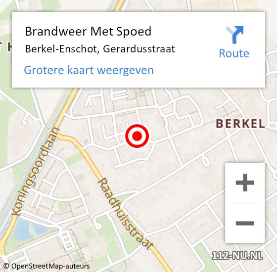 Locatie op kaart van de 112 melding: Brandweer Met Spoed Naar Berkel-Enschot, Gerardusstraat op 23 december 2021 19:07