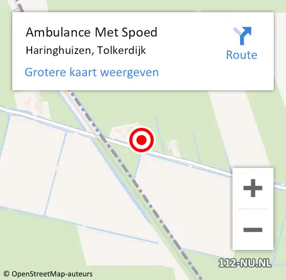 Locatie op kaart van de 112 melding: Ambulance Met Spoed Naar Haringhuizen, Tolkerdijk op 24 december 2021 04:33