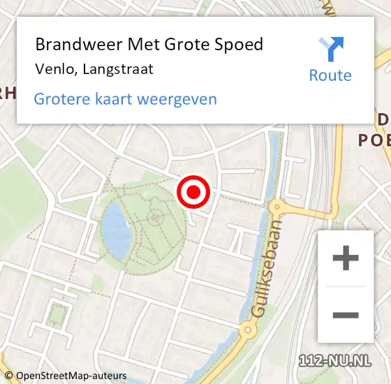 Locatie op kaart van de 112 melding: Brandweer Met Grote Spoed Naar Venlo, Langstraat op 24 december 2021 08:25