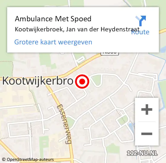 Locatie op kaart van de 112 melding: Ambulance Met Spoed Naar Kootwijkerbroek, Jan van der Heydenstraat op 24 december 2021 09:37