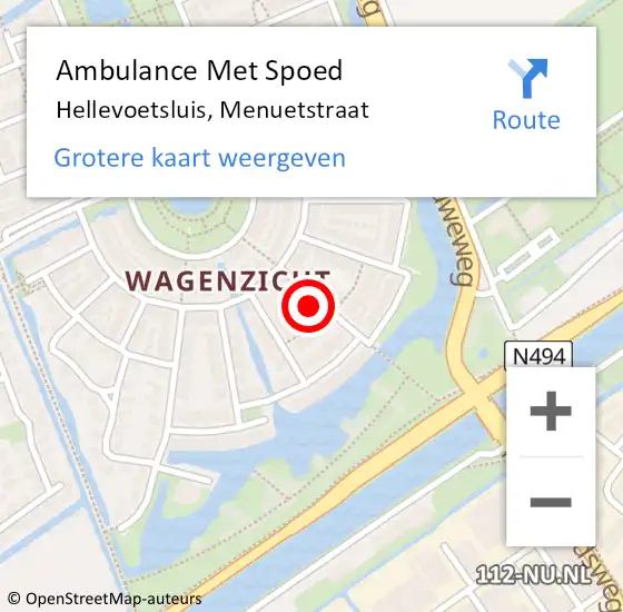 Locatie op kaart van de 112 melding: Ambulance Met Spoed Naar Hellevoetsluis, Menuetstraat op 24 december 2021 12:08