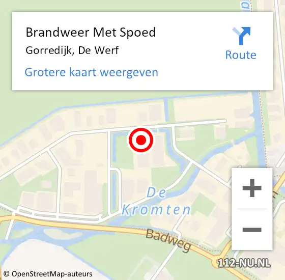 Locatie op kaart van de 112 melding: Brandweer Met Spoed Naar Gorredijk, De Werf op 24 december 2021 15:14