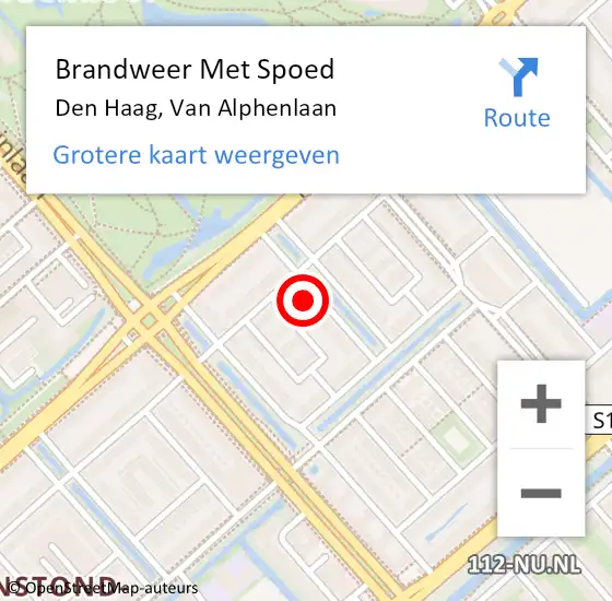 Locatie op kaart van de 112 melding: Brandweer Met Spoed Naar Den Haag, Van Alphenlaan op 24 december 2021 15:44