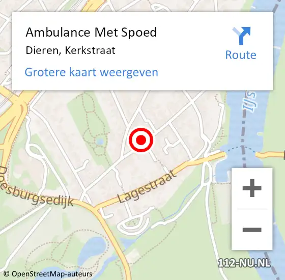 Locatie op kaart van de 112 melding: Ambulance Met Spoed Naar Dieren, Kerkstraat op 24 december 2021 18:29