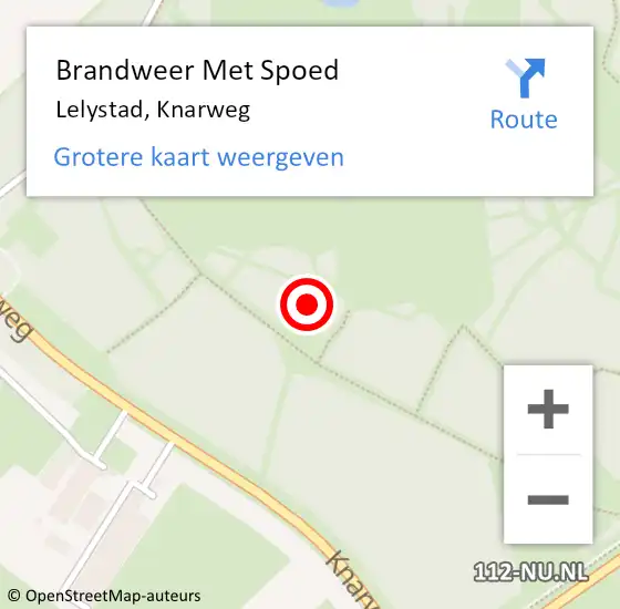 Locatie op kaart van de 112 melding: Brandweer Met Spoed Naar Lelystad, Knarweg op 24 december 2021 21:31