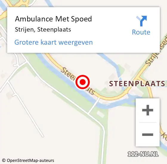 Locatie op kaart van de 112 melding: Ambulance Met Spoed Naar Strijen, Steenplaats op 25 december 2021 14:01