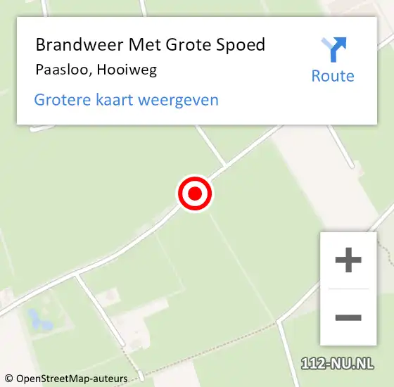 Locatie op kaart van de 112 melding: Brandweer Met Grote Spoed Naar Paasloo, Hooiweg op 25 december 2021 18:03