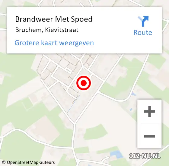 Locatie op kaart van de 112 melding: Brandweer Met Spoed Naar Bruchem, Kievitstraat op 25 december 2021 18:53