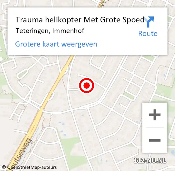 Locatie op kaart van de 112 melding: Trauma helikopter Met Grote Spoed Naar Teteringen, Immenhof op 25 december 2021 21:46