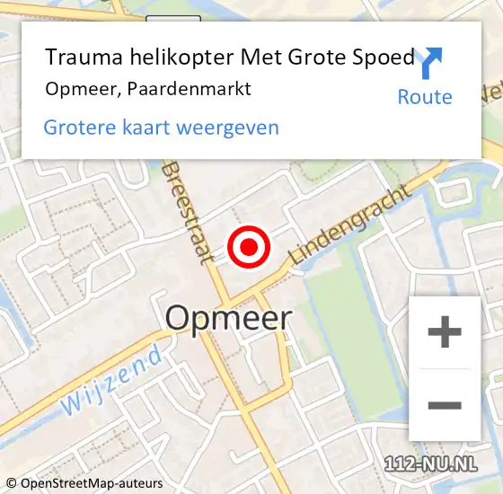 Locatie op kaart van de 112 melding: Trauma helikopter Met Grote Spoed Naar Opmeer, Paardenmarkt op 25 december 2021 22:05