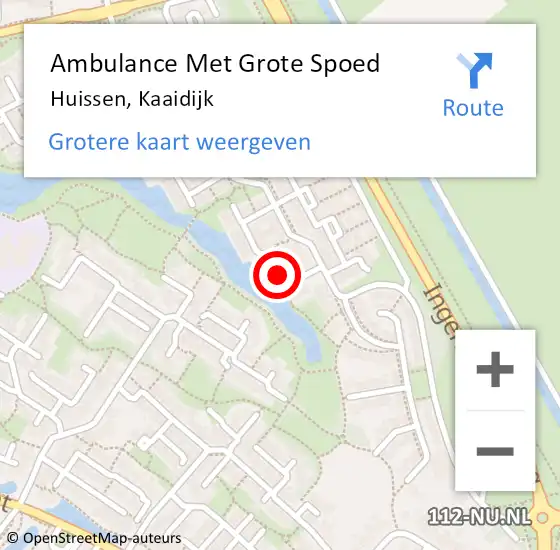 Locatie op kaart van de 112 melding: Ambulance Met Grote Spoed Naar Huissen, Kaaidijk op 26 december 2021 02:55