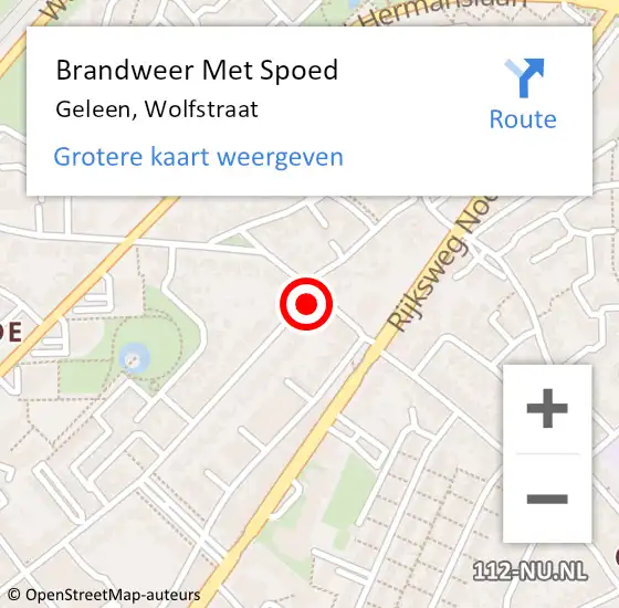 Locatie op kaart van de 112 melding: Brandweer Met Spoed Naar Geleen, Wolfstraat op 26 december 2021 05:15