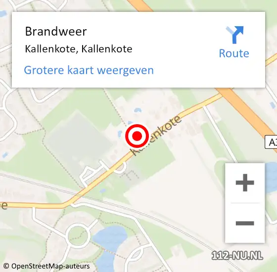 Locatie op kaart van de 112 melding: Brandweer Kallenkote, Kallenkote op 26 december 2021 12:30