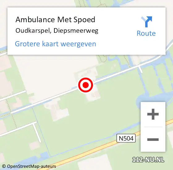 Locatie op kaart van de 112 melding: Ambulance Met Spoed Naar Oudkarspel, Diepsmeerweg op 26 december 2021 13:55