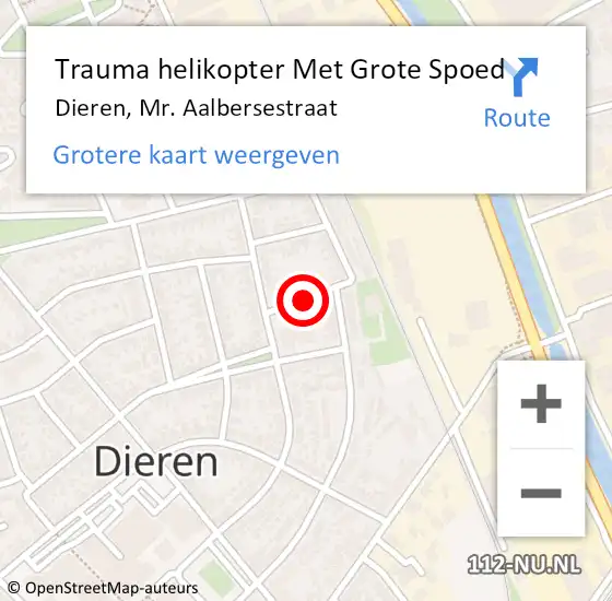 Locatie op kaart van de 112 melding: Trauma helikopter Met Grote Spoed Naar Dieren, Mr. Aalbersestraat op 26 december 2021 17:46