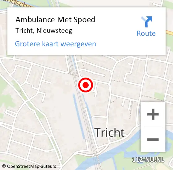 Locatie op kaart van de 112 melding: Ambulance Met Spoed Naar Tricht, Nieuwsteeg op 26 december 2021 18:20