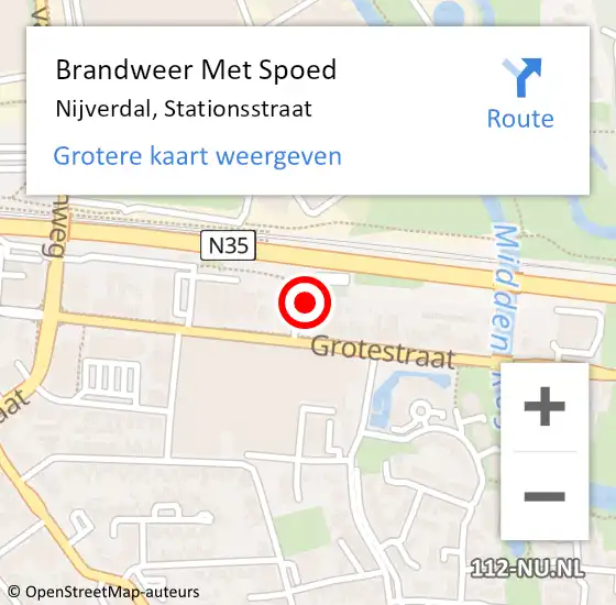 Locatie op kaart van de 112 melding: Brandweer Met Spoed Naar Nijverdal, Stationsstraat op 26 december 2021 23:41