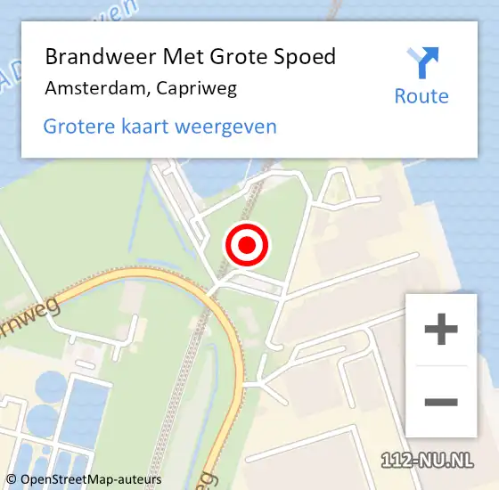 Locatie op kaart van de 112 melding: Brandweer Met Grote Spoed Naar Amsterdam, Capriweg op 27 december 2021 05:32
