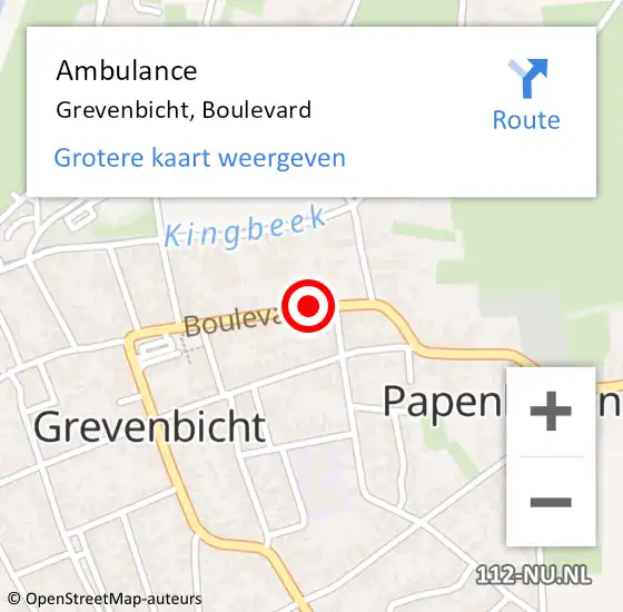 Locatie op kaart van de 112 melding: Ambulance Grevenbicht, Boulevard op 3 juli 2014 13:47