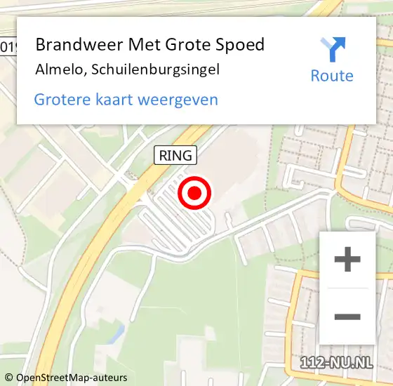 Locatie op kaart van de 112 melding: Brandweer Met Grote Spoed Naar Almelo, Schuilenburgsingel op 27 december 2021 10:55