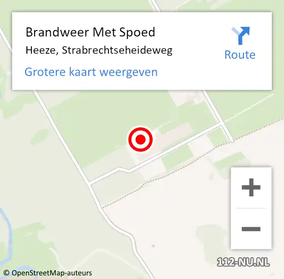 Locatie op kaart van de 112 melding: Brandweer Met Spoed Naar Heeze, Strabrechtseheideweg op 27 december 2021 11:55