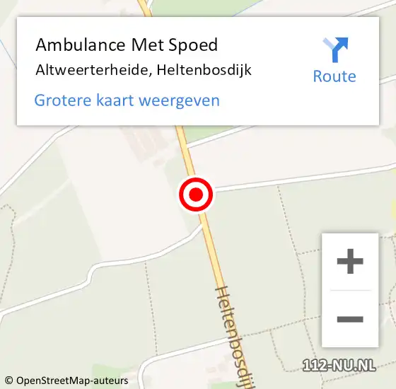 Locatie op kaart van de 112 melding: Ambulance Met Spoed Naar Altweerterheide, Heltenbosdijk op 3 juli 2014 14:11