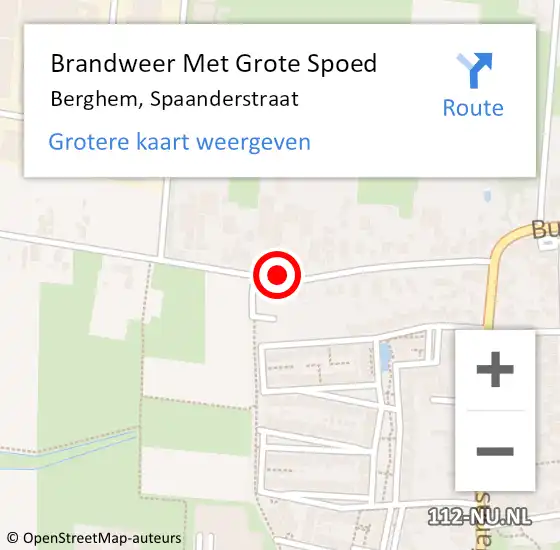 Locatie op kaart van de 112 melding: Brandweer Met Grote Spoed Naar Berghem, Spaanderstraat op 27 december 2021 16:18