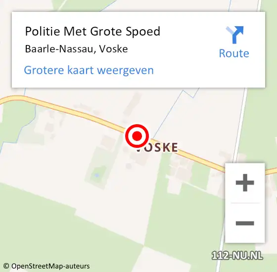 Locatie op kaart van de 112 melding: Politie Met Grote Spoed Naar Baarle-Nassau, Voske op 27 december 2021 17:30