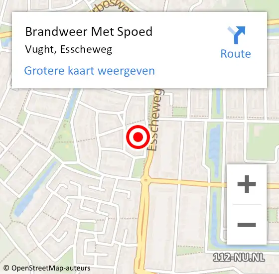 Locatie op kaart van de 112 melding: Brandweer Met Spoed Naar Vught, Esscheweg op 27 december 2021 17:35