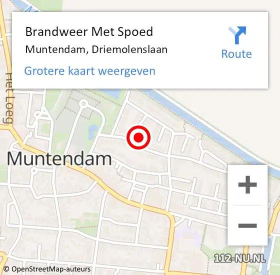Locatie op kaart van de 112 melding: Brandweer Met Spoed Naar Muntendam, Driemolenslaan op 27 december 2021 21:37