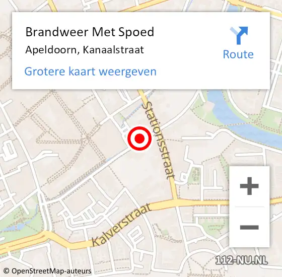 Locatie op kaart van de 112 melding: Brandweer Met Spoed Naar Apeldoorn, Kanaalstraat op 28 december 2021 09:08