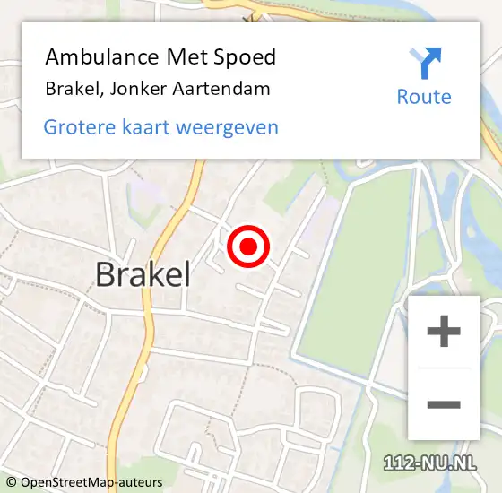 Locatie op kaart van de 112 melding: Ambulance Met Spoed Naar Brakel, Jonker Aartendam op 28 december 2021 09:53