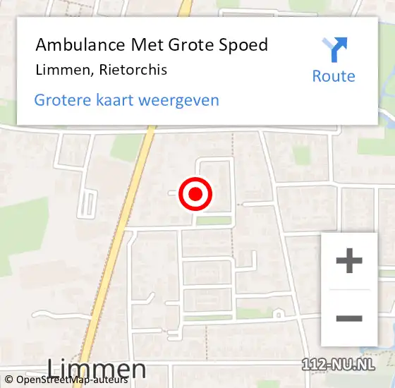 Locatie op kaart van de 112 melding: Ambulance Met Grote Spoed Naar Limmen, Rietorchis op 28 december 2021 10:00