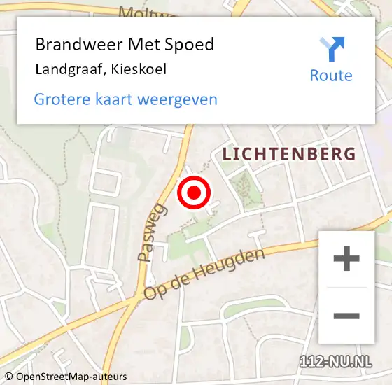 Locatie op kaart van de 112 melding: Brandweer Met Spoed Naar Landgraaf, Kieskoel op 28 december 2021 10:23