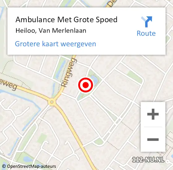 Locatie op kaart van de 112 melding: Ambulance Met Grote Spoed Naar Heiloo, Van Merlenlaan op 28 december 2021 12:29