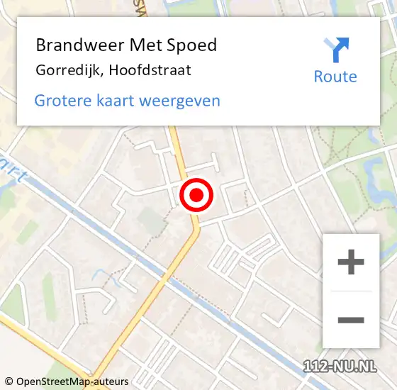Locatie op kaart van de 112 melding: Brandweer Met Spoed Naar Gorredijk, Hoofdstraat op 28 december 2021 14:13