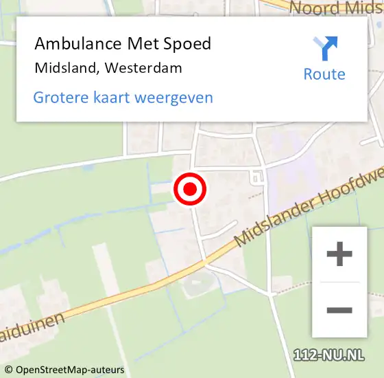 Locatie op kaart van de 112 melding: Ambulance Met Spoed Naar Midsland, Westerdam op 3 juli 2014 16:15