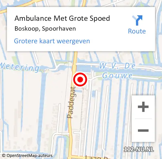Locatie op kaart van de 112 melding: Ambulance Met Grote Spoed Naar Boskoop, Spoorhaven op 28 december 2021 20:43