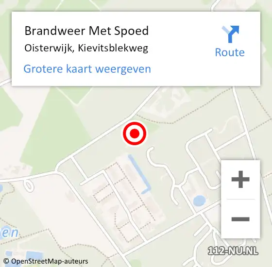 Locatie op kaart van de 112 melding: Brandweer Met Spoed Naar Oisterwijk, Kievitsblekweg op 29 december 2021 01:16