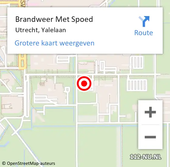 Locatie op kaart van de 112 melding: Brandweer Met Spoed Naar Utrecht, Yalelaan op 29 december 2021 01:45