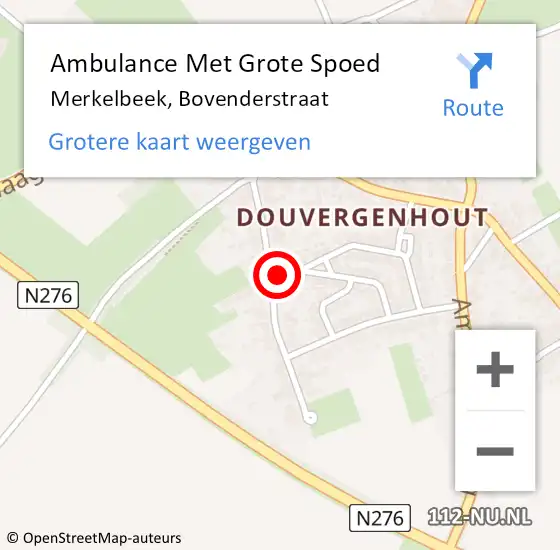 Locatie op kaart van de 112 melding: Ambulance Met Grote Spoed Naar Merkelbeek, Bovenderstraat op 29 december 2021 08:21